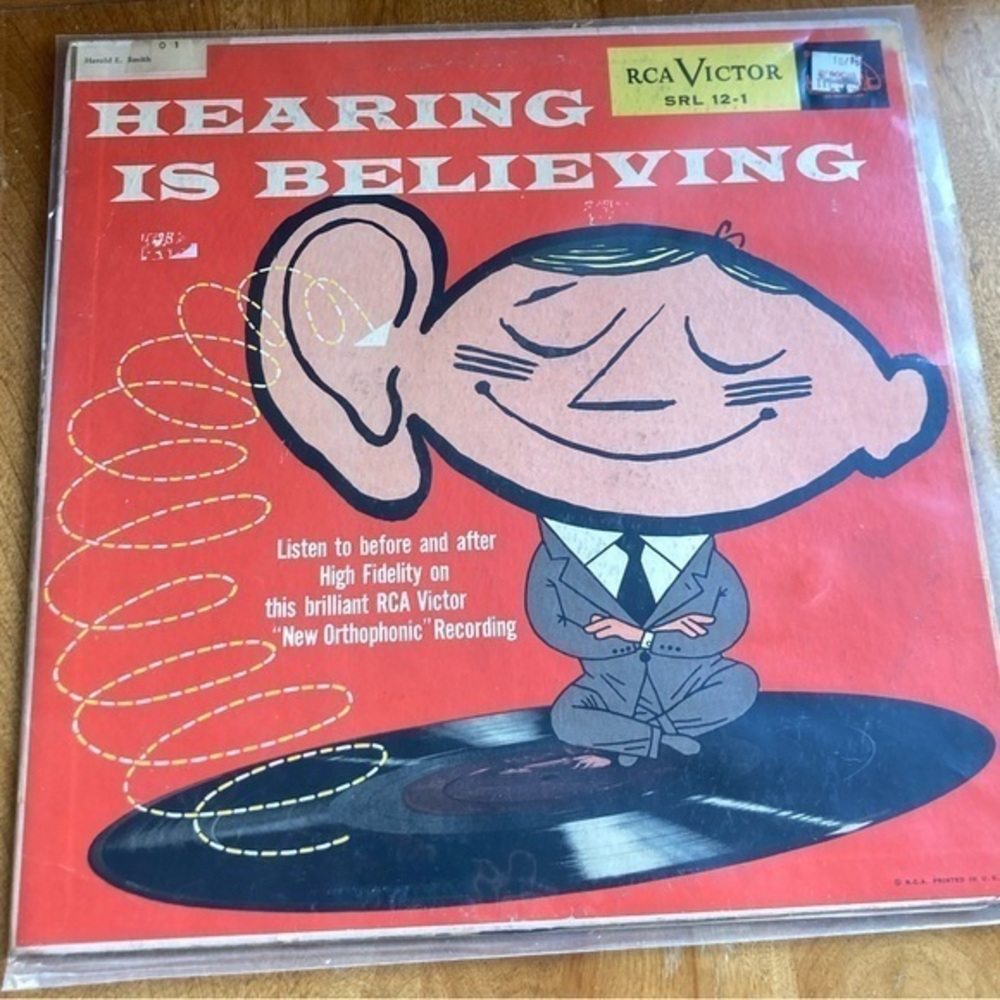 1954 RCA Victor Hearing is Believing record album great cover art EAR 👂👂👂👂👂